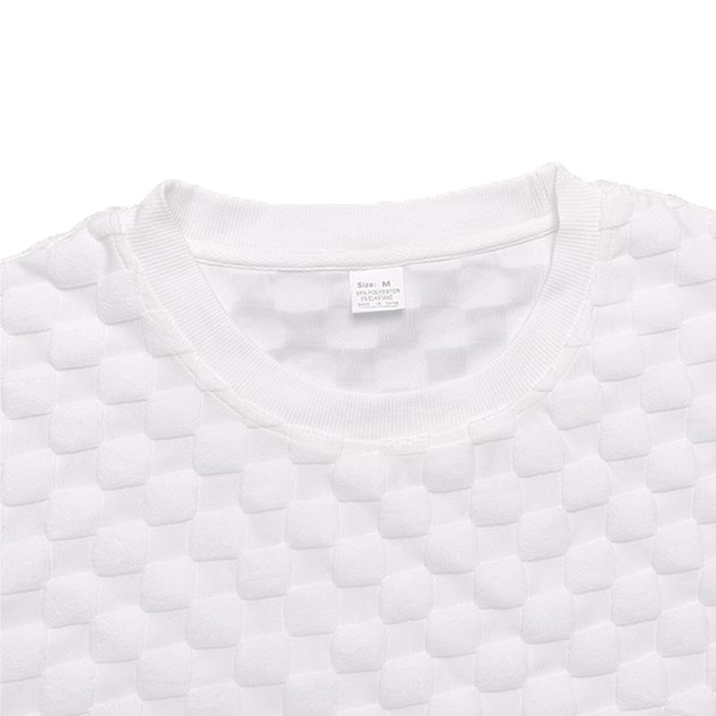 Set T-shirt a maniche corte jacquard a quadri estiva da uomo e pantaloncini casual a gamba dritta, taglia grande, vestibilità comoda
