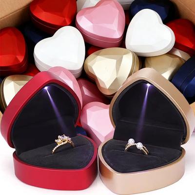 Creative Heart-shaped LED Diamond Ring High-end Illuminated Necklace Gift Boxes Proposal Gift Packaging Jewelry Boxes