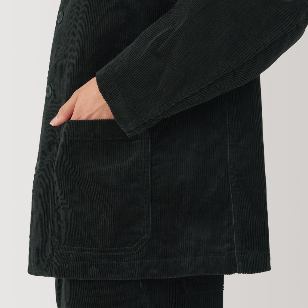 MUJI Corduroy Jacket Size XL Men's Kapok-Blend (AD0W2A4A) Black,