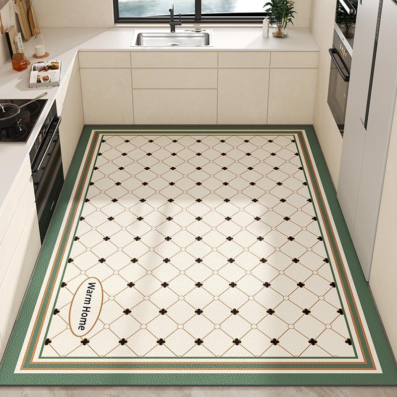 Amerikanische Retro-Teppiche für das Wohnzimmer Ölbeständige und wasserdichte Küchenmatte PVC-schneidbarer Lederteppich Zuhause waschbare rutschfeste Teppiche