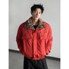 Winter 2026 American Street Style Loose Leopard Print Lapel Jacket with Fur Collar and Fleece Lining