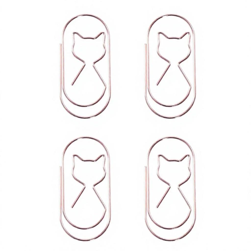 20PCS Rose Gold Paper Clips Durable Metal Large Binder File Clips Cat Shape Bookmark Made in Mainland China