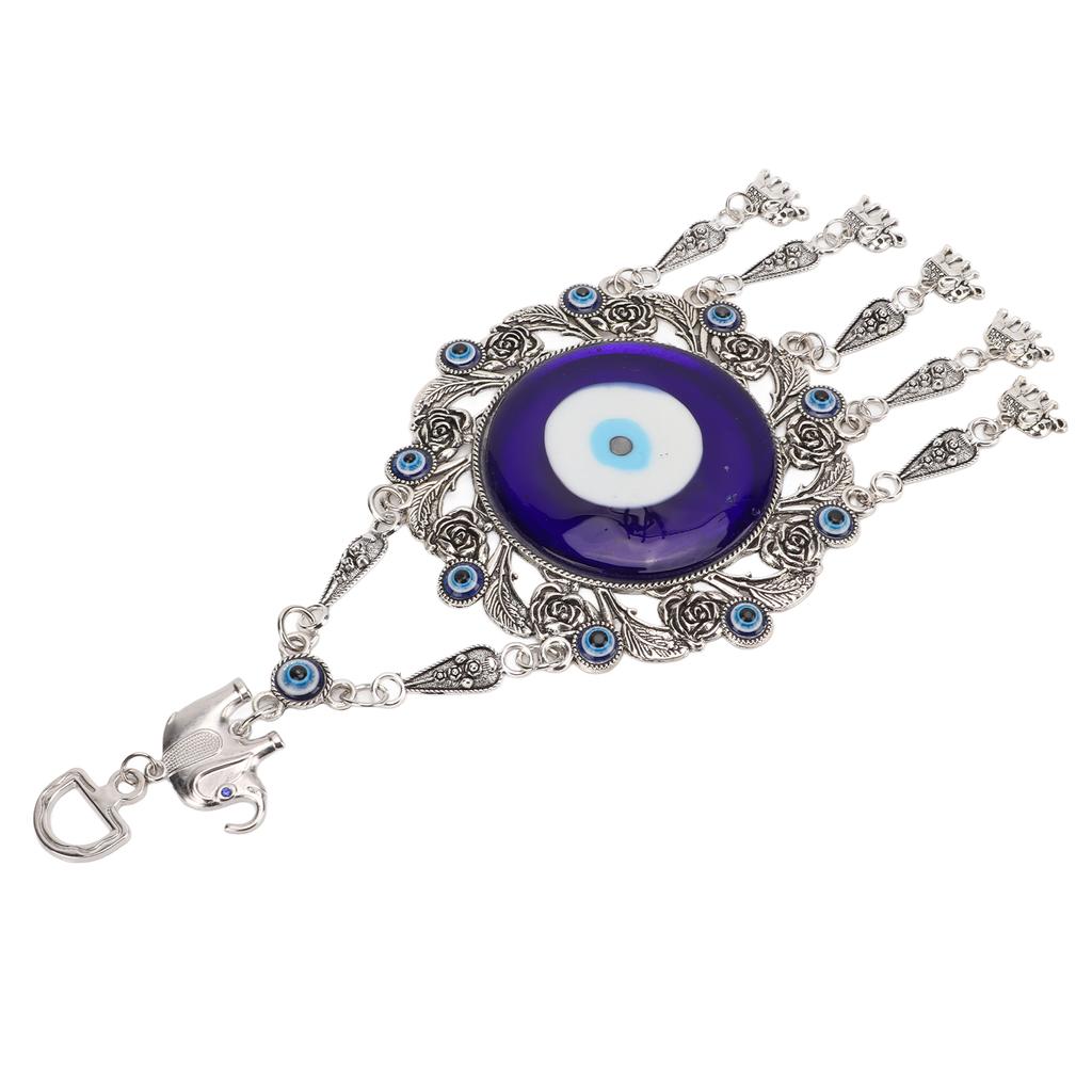 Blue Eye Wall Hanging Ornament Unique Pendant Hollow Flowers Turkish Lucky Wall Ornament for Home