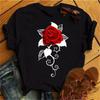 Women's T-shirt Fashion Creative Flower Printed T-shirt Casual T-shirt Short Sleeve Women's T-shirt