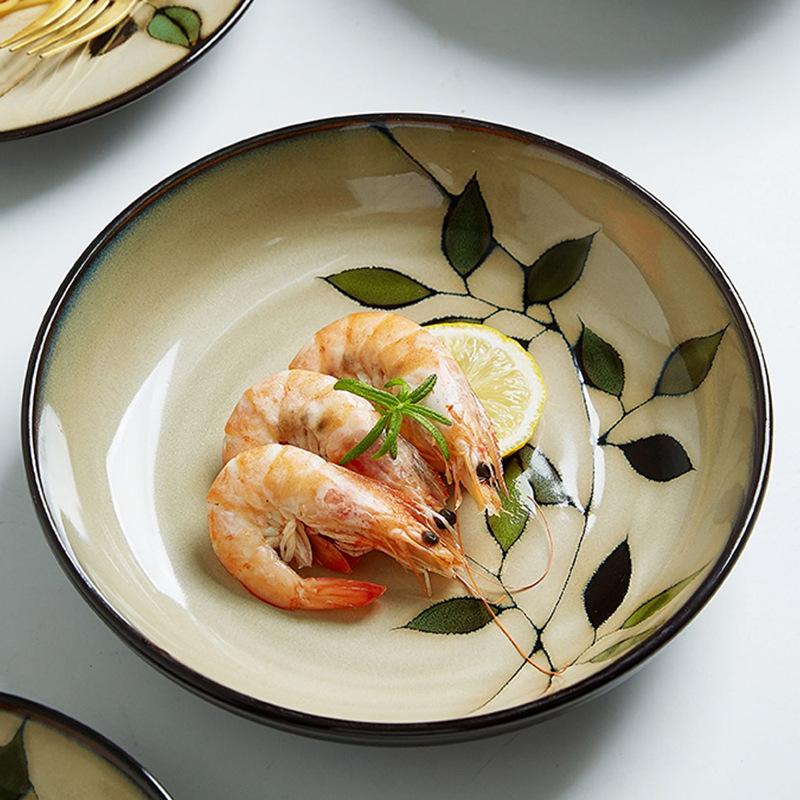 Kreative Ofenwechselglasur Westliche Platte Steakplatte Haushalts-Essteller Keramikteller Unterglasurfarbe Pastateller Frühstücksteller