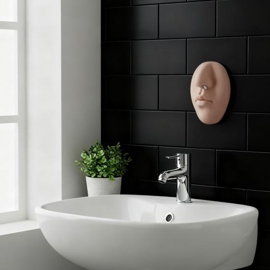 Nose Shape Wall-Mounted Soap Dispenser with Strong Adhesive Backing Easy Squeeze Silicone Liquid Soap Pump