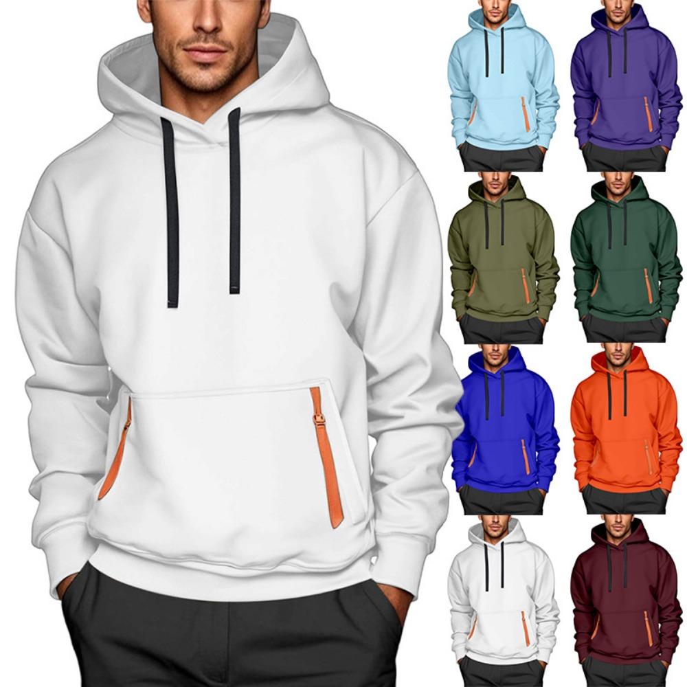 New Arrival Loose Large Size Zipper Sweater Autumn and Winter Fleece Jacket Men's Y2K Hooded Leisure