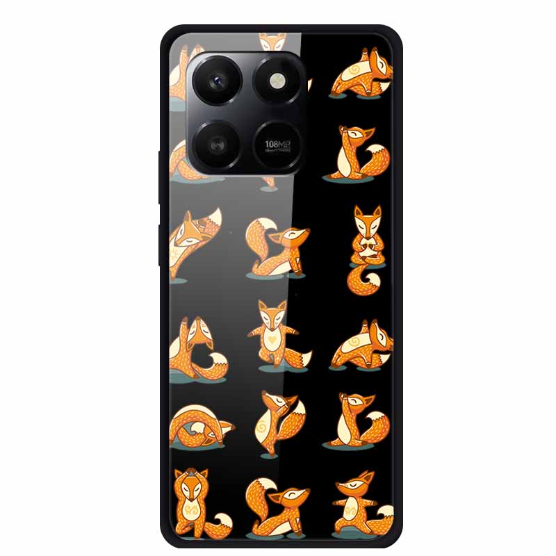 Phone Case For Honor 400 Smart Play 10T Case Luxury Cartoon Tempered Glass Hard Back Cover For Honor X7d Case Coque Funda Shell