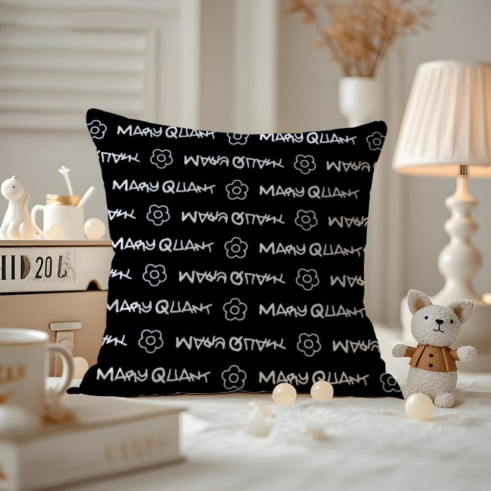 Fashion M-Mary Quant Cushion Cover Anti-dustmite Pillowcase Invisible Zipper Silky Short Plush Sofa Cushion Cover