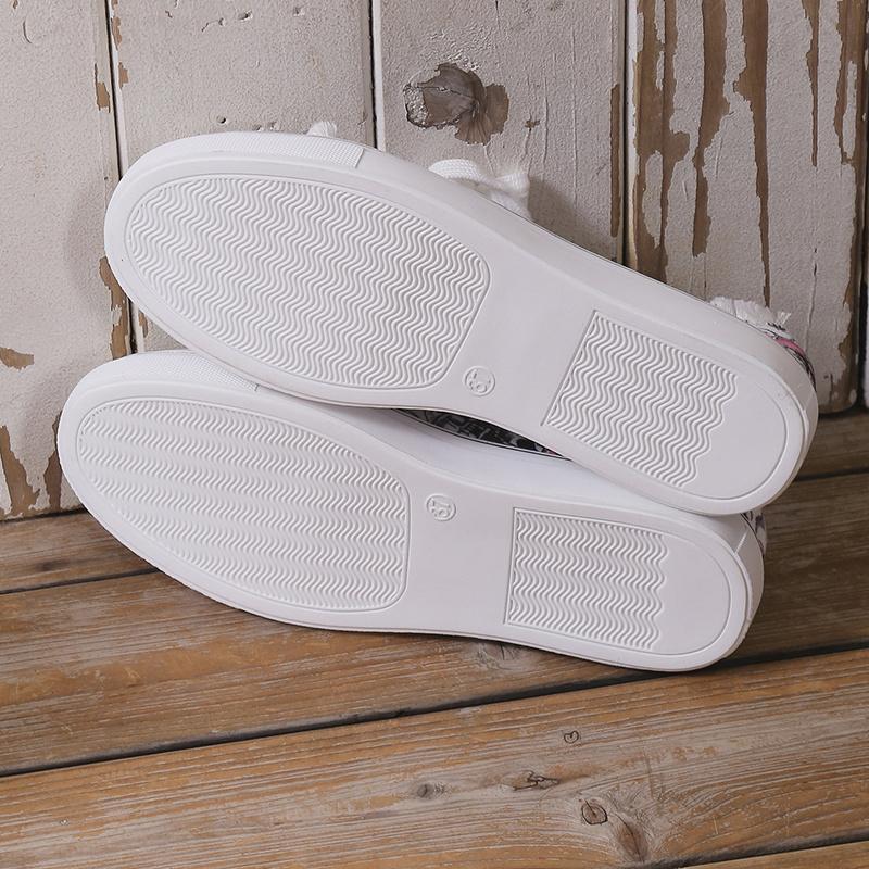 Europe And The United States Export Large Size Halloween Skull 3D Printing Low-cut Lace-up Casual Flat Women's Shoes