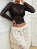 women' lace BLOUSE, openwork, black, elegant, evening, fashionable,
