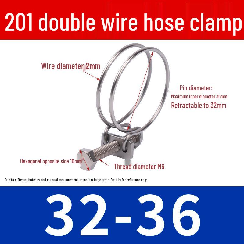 Doppeldraht-Schlauchschelle aus Edelstahl für Feuer-, Wasser-, Gasleitungen - Verdickt