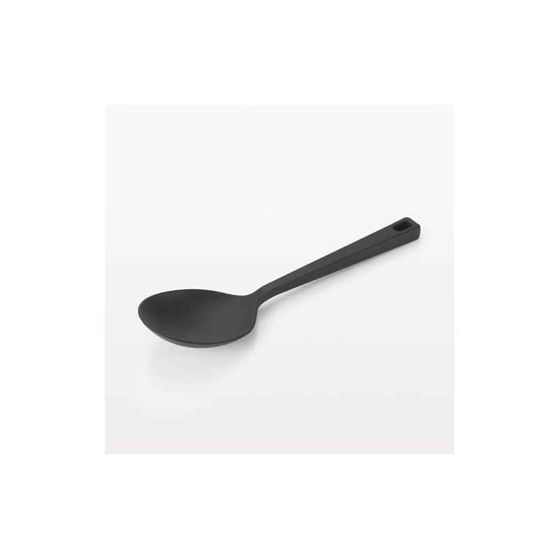 MUJI Silicone Cooking Spoon, Black, Approx. 26cm in Length, 84376412