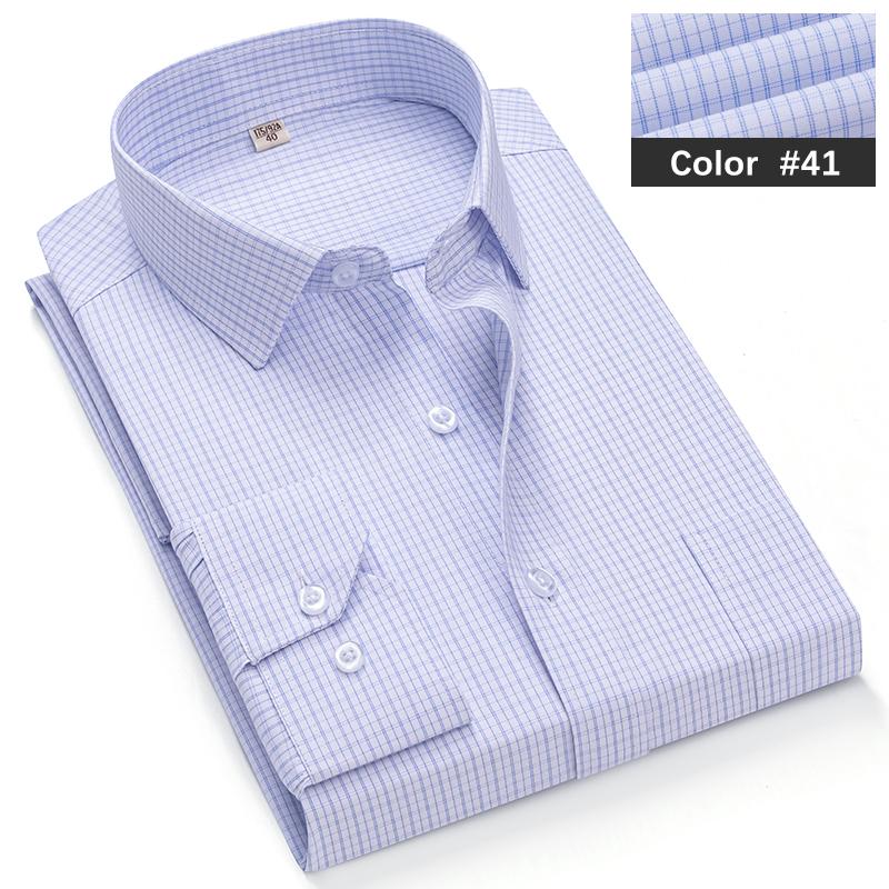 Classic Blue Striped Business Casual Shirt Men's Autumn Slim Lapel Long Sleeve Office Banquet Wedding Formal Social Shirt