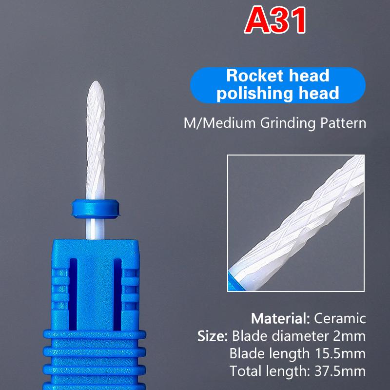 Ceramic Milling Cutter Nail Drill Bit Electric Manicure Pedicure Mill Bits Machine Files Nail Art Tools Equipment