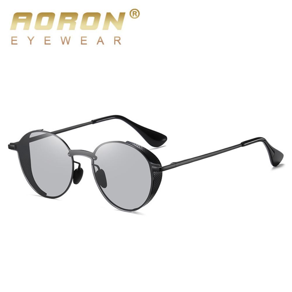 aoron Round Frame Cross-border Sunglasses Men's Metal Polarized Fashion Sunglasses