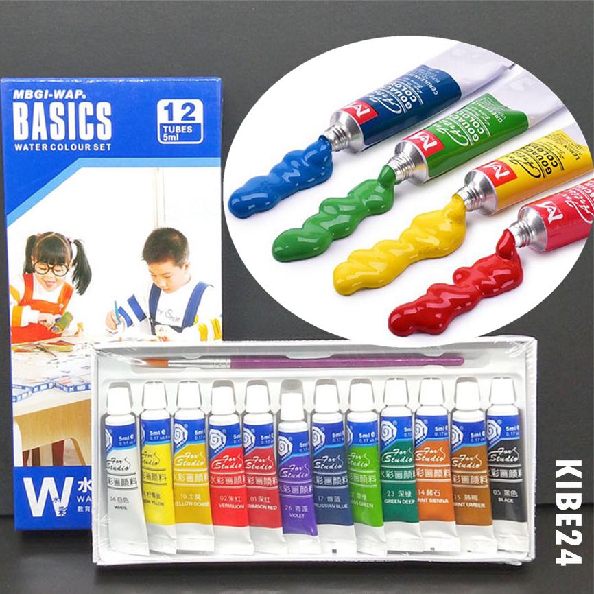 12 Colors Acrylic Paint Drawing Pigment Oil Painting Tube With Brush