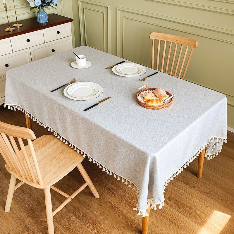 Cotton And Linen Tablecloth Waterproof And Anti-Fouling Atmosphere Coffee Table Rectangular Light Luxury High-End Oil-Proof Tablecloth Table Cloth