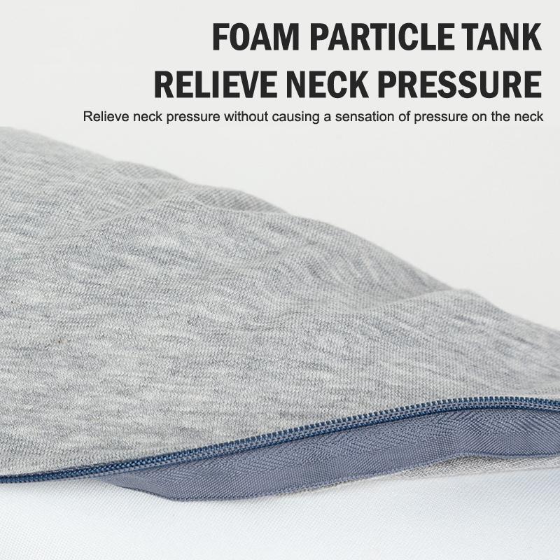 Neck Pillow Neck Support Breathable Stuffable U-Shaped Pillow With Hidden Zipper Adjustable Drawstring Neck Pillow For Travel