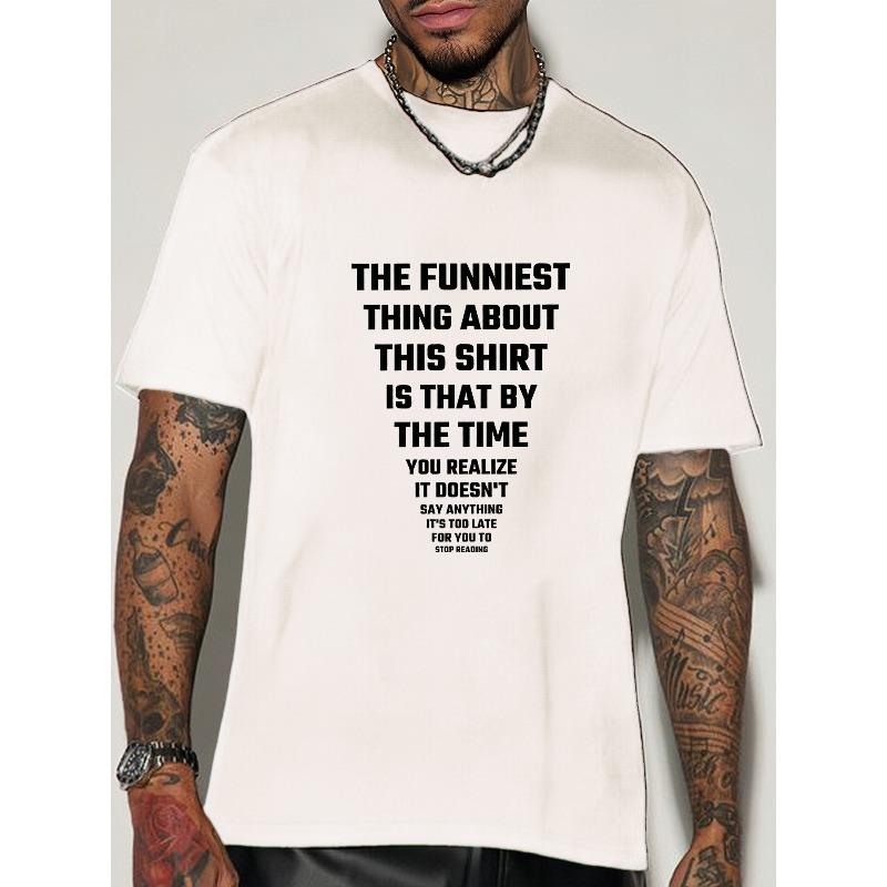 European sizes Trendy Letter Print Men'S Round Neck Short Sleeve T-Shirt, a Fashionable Summer Top, Casual And Versatile