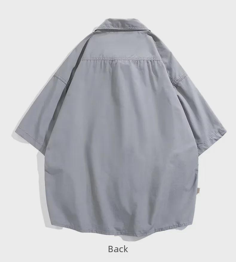 Men's Trendy Korean Hong Kong Style Loose Short-Sleeve Casual Shirt