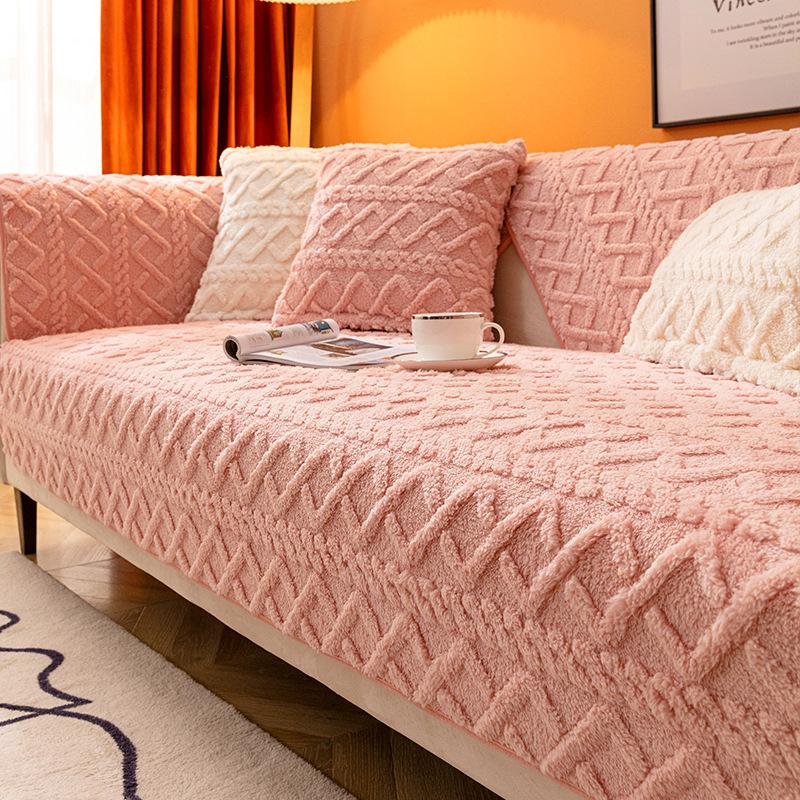 

Winter Plush Sofa Cushion Four Seasons Universal Winter Thickened Cushion Simple Sofa Cover Cover All-Inclusive Cover Cloth 70*70cm