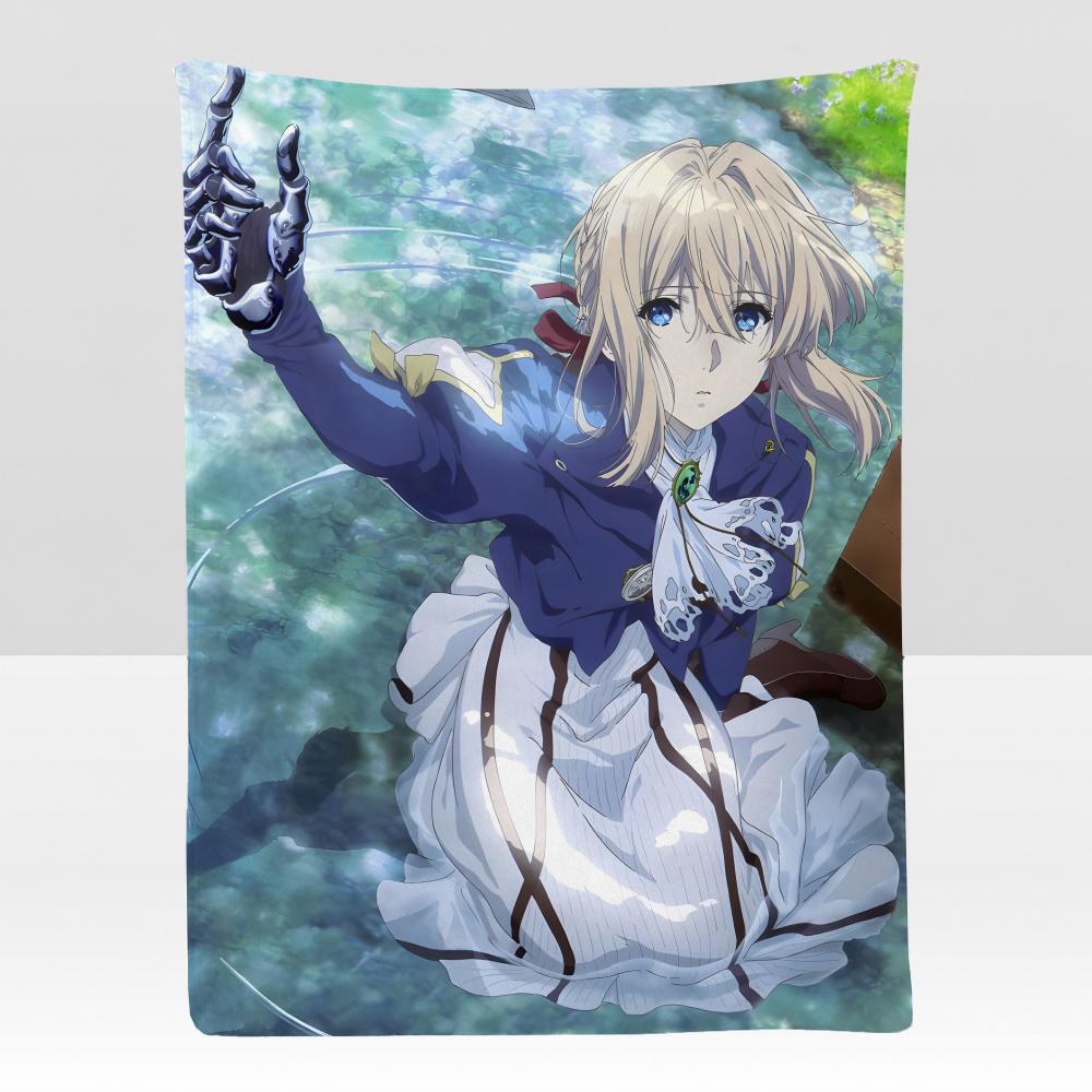 Anime VViolet EEvergarden Throw Soft Flannel Blanket for Bed Bedroom Sofa Picnic Throw Skinfriendly Breathable Gift Cover