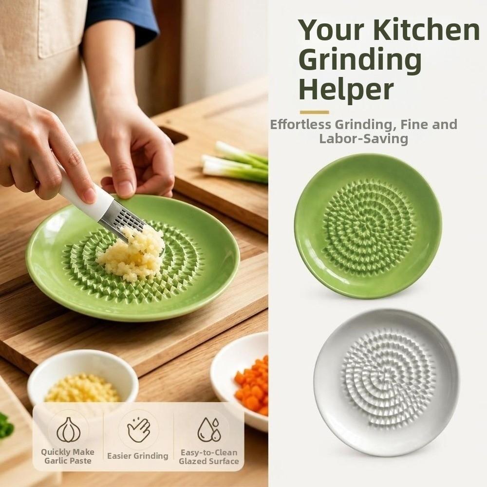 Round Shape Garlic Ginger Grater Non-Slip Garlic Shredding Plate Restaurants