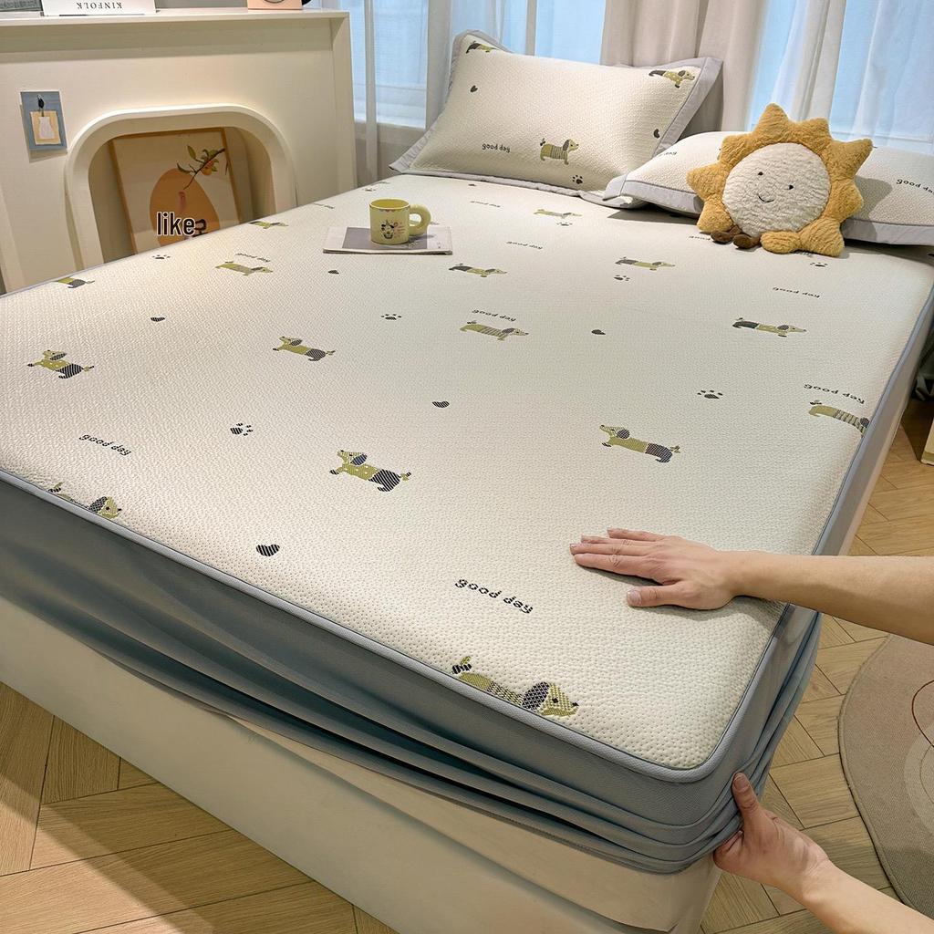 A-Class Mother & Baby Ice Silk Cooling Mat Set – Machine Washable Jacquard 4-Piece Set