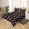 Black White Heart Duvet Cover Set Geometric Bedding Set Pillowcases Cartoon Love Heart Quilt Cover Valentine Day Gift Double