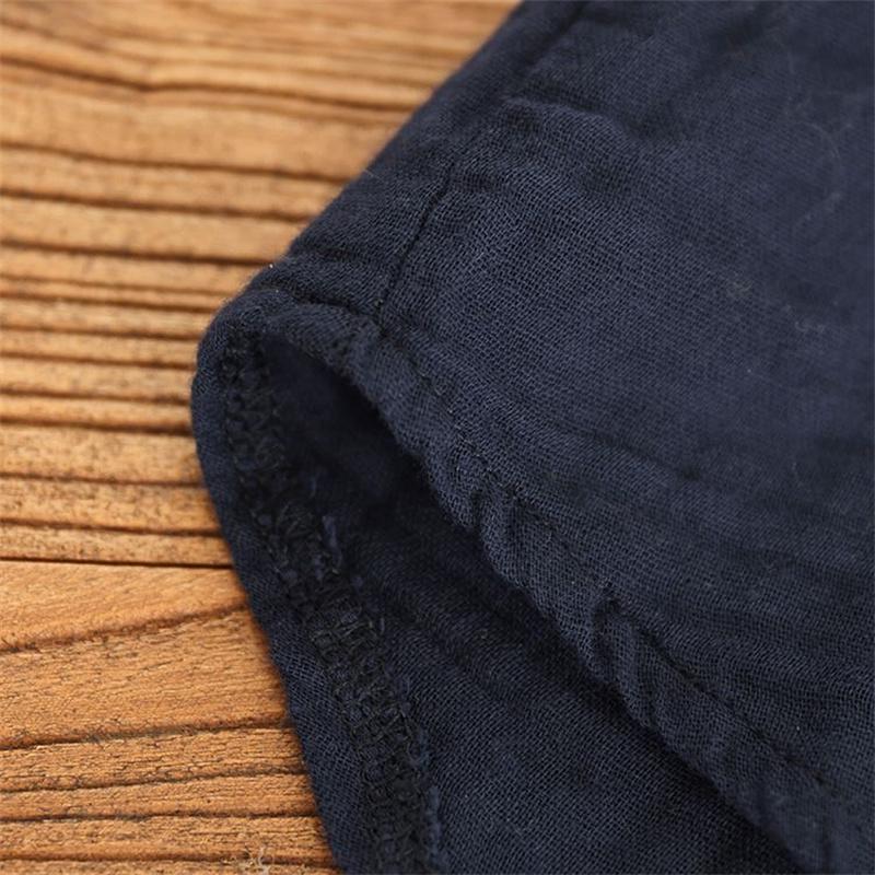 Bahar Güz Nakış Pamuk Keten Gömlek Kadın Uzun Kollu Bluz Beyaz Mavi Gevşek Yaka Düğmeli Gömlek Bayanlar Üstleri