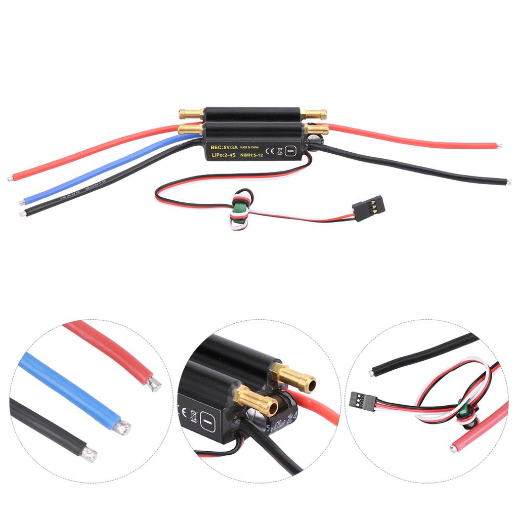 30A RC Boat Waterproof Brushless ESC Electric Speed Controller Accessory for RC Boat