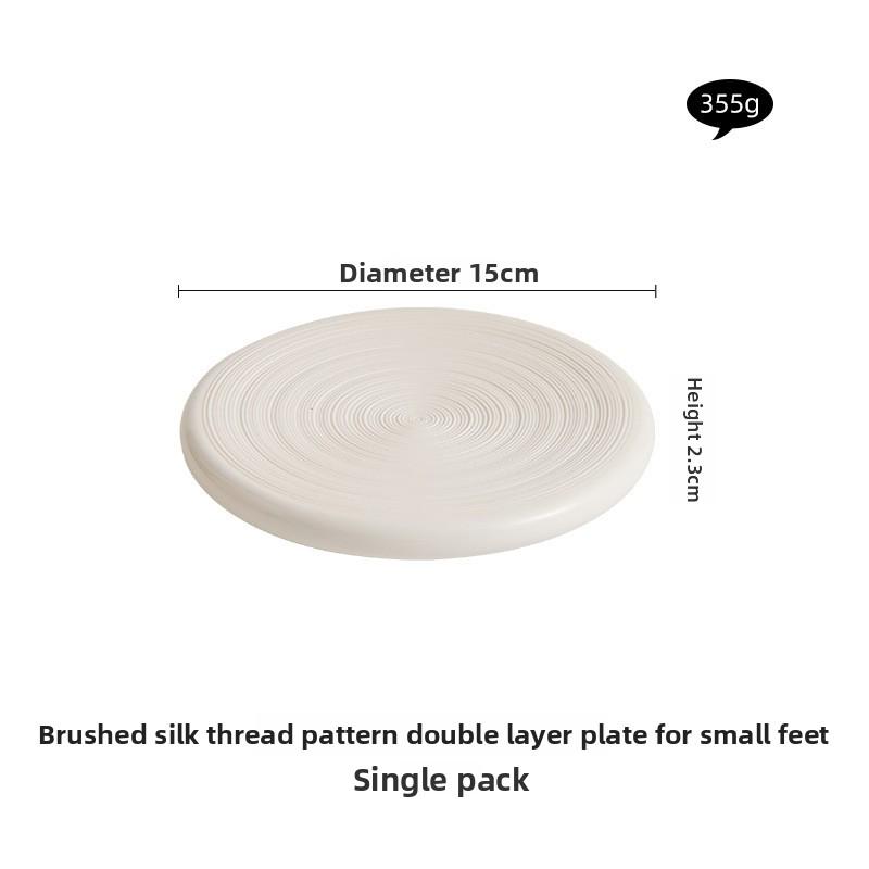 

15cm White Double Layer Insulation Plate Serving Plate Ceramic Circular Appetizer Tableware Salmon Dish Restaurant Tableware
