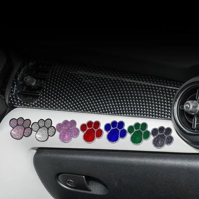 Diamond Crystal Car Stickers Dog Paw Stickers Cute Palm Print Body Tail Scratch Stickers Exterior Decoration Auto Accessories