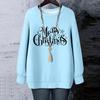 Ladies' Christmas Printed Round Neck Long Sleeved T-shirt Sweatshirt Top