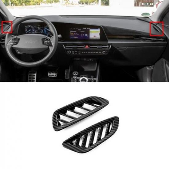 Carbon Fiber 2X Dashboard Air Outlet Vent Cover Trim For KIA Niro 2022 2023 2024