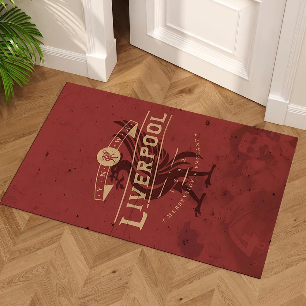 Liverpool FC Crest Floor Rug Office Rug Suitable for Decorate Room Outdoor Study Room Playrooms Antislip Carpet Anime Office Decor