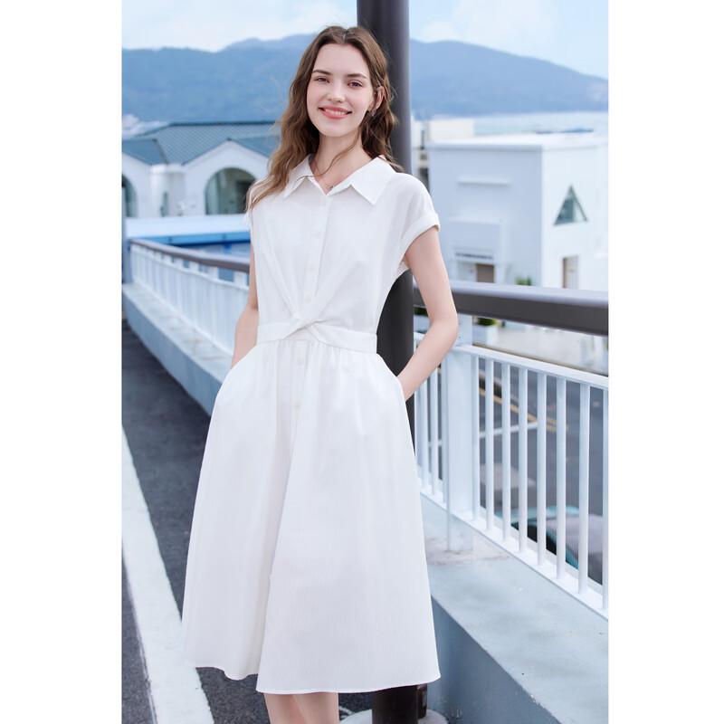 Betu Women's Elegant Twisted Waist Short-Sleeve Dress
