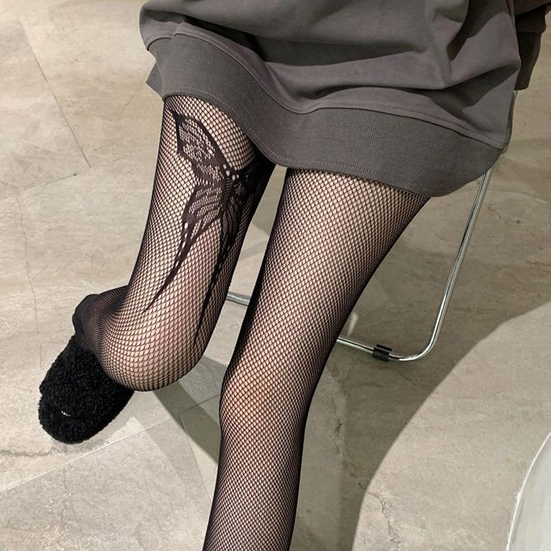 Vintage Halloween Sexy Schmetterling Jacquard Netzstrümpfe Damen Trendige Strumpfhosen JK Socken Strumpfhosen