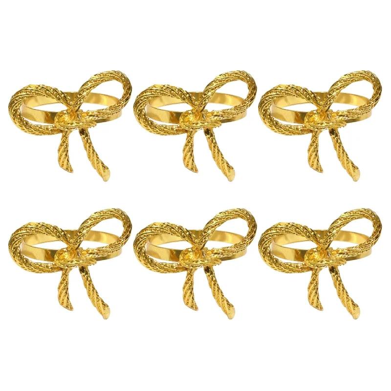 

12PCS Elegant Bow Napkin Ring Wedding Christmas Table Decor Stylish Dining Accessory for Holiday Party and Festive Dinner Use