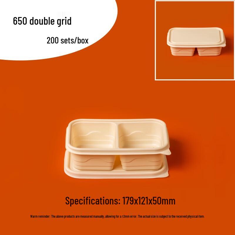 Biodegradable Corn Starch Rectangular Takeout Meal Box with Lid