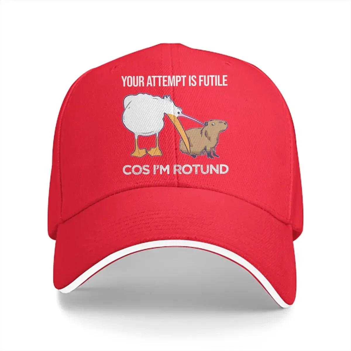 

Capybara Animal Multicolor Hat Peaked Unisexs Cap Im Rotund Baby Capybara Pelican Personalized Visor Protection Hats One Size