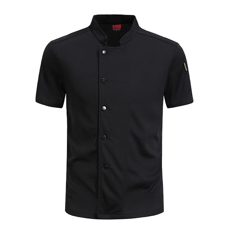 Tenue de Restaurant Respirante Chemise de Travail de Cuisine Manches Courtes Chef Hommes et Femmes Uniforme de Service Alimentaire Cuisine