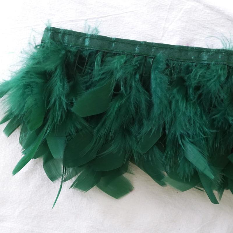 Encrypted Turkey Feather Fire Piece Feather Cloth Edge Skirt Lace Feather Lamp Diy Dance Clothes Accessories Decorative Materials