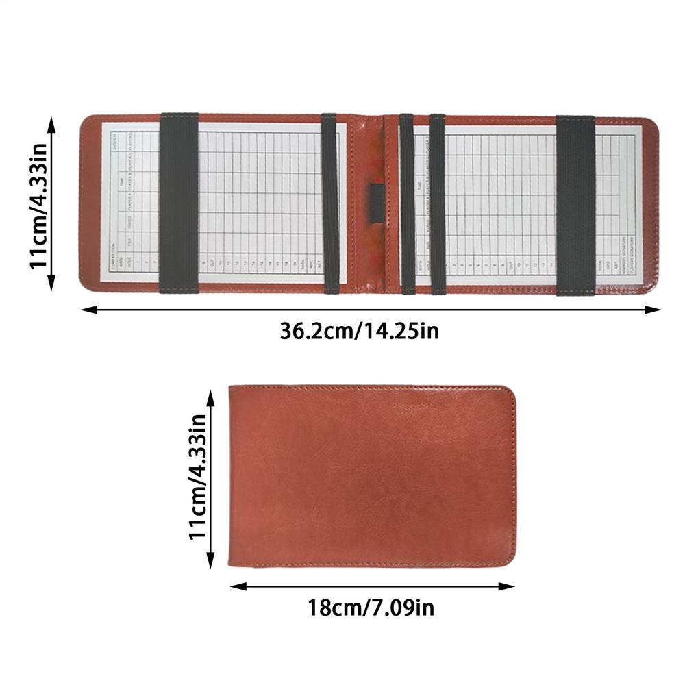 

Golf Yardage Book Cover Portable Score Display Golf Card Holder Notebook For Practice Training Indoor Home Backyard Sports Club коричневий