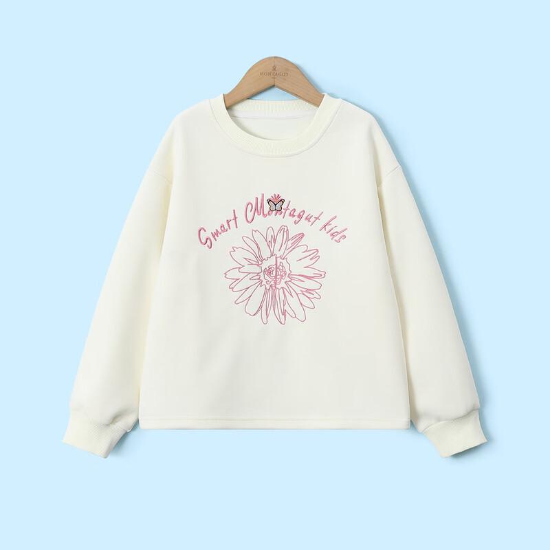 Montagut 2026 Girls' Spring/Autumn Round Neck Letter Print Sweatshirt