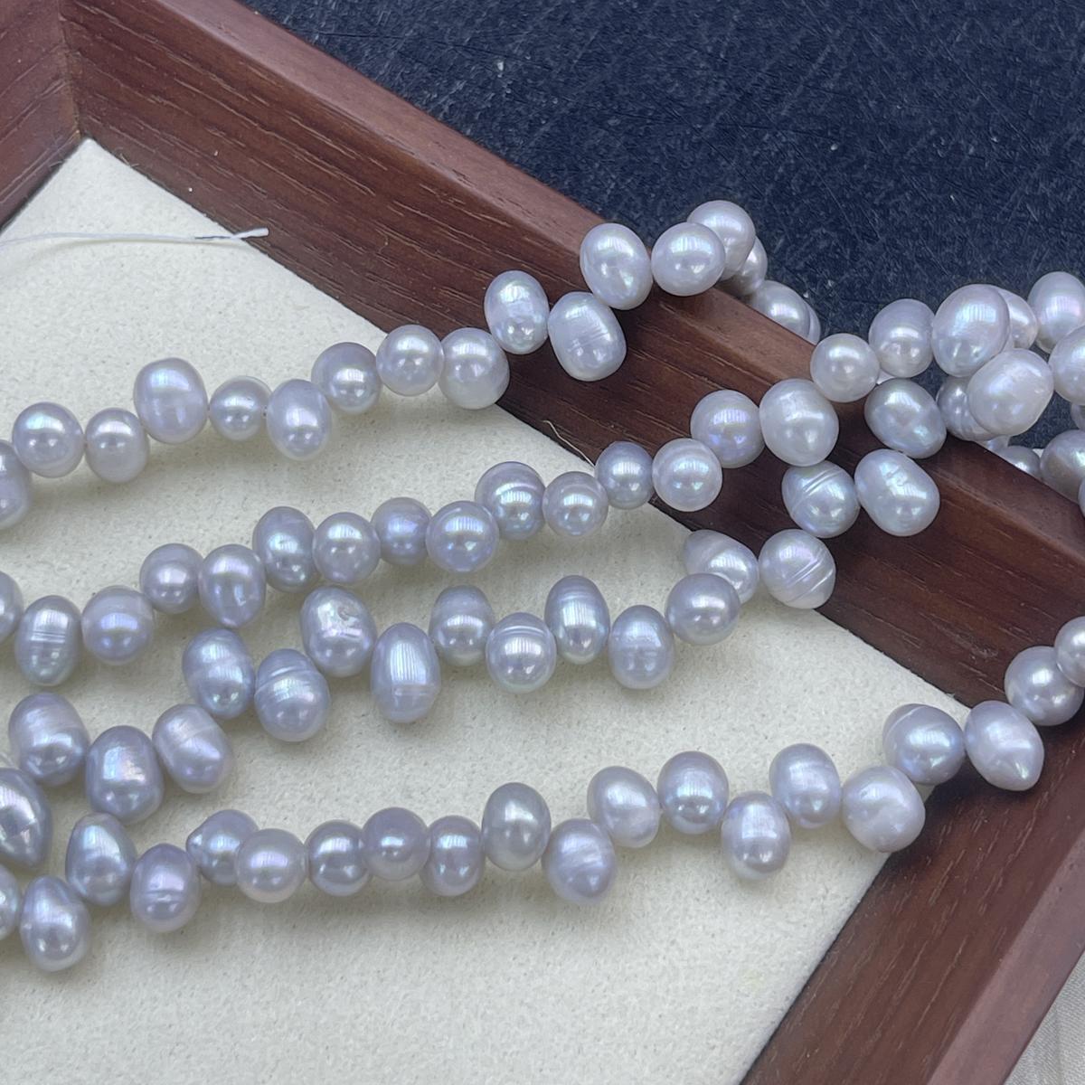 

Серый 3*7 Отверстие Жемчуг 6-7мм Для Изготовления Ювелирных Изделий DIY Ожерелье Браслет Серьги Аксессуар 6-7mm серый