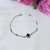 Silver Bracelet with Natural Onyx, Product Weight 3.24 G (2145790)
