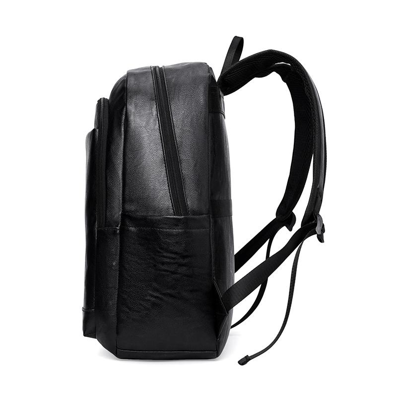 Business PU Backpack Men's Large Capacity Computer Backpack Waterproof Travel Student Schoolbag