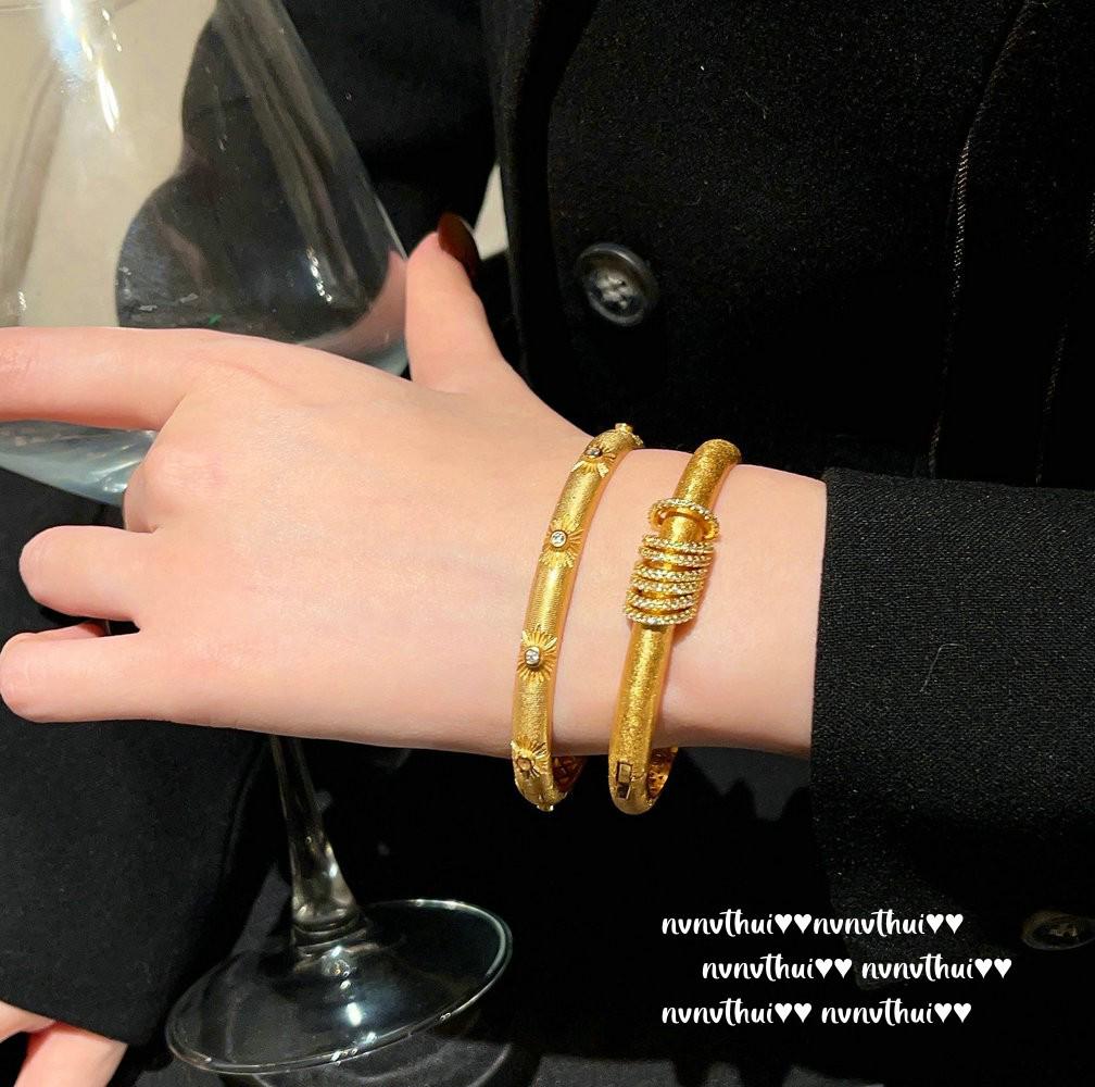 Vintage Italian Zircon Necklace and Nebula Gemstone Bangle Set